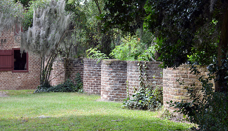 An old brick wall at Boone Hall Plantation, Mt. Pleasant, SC