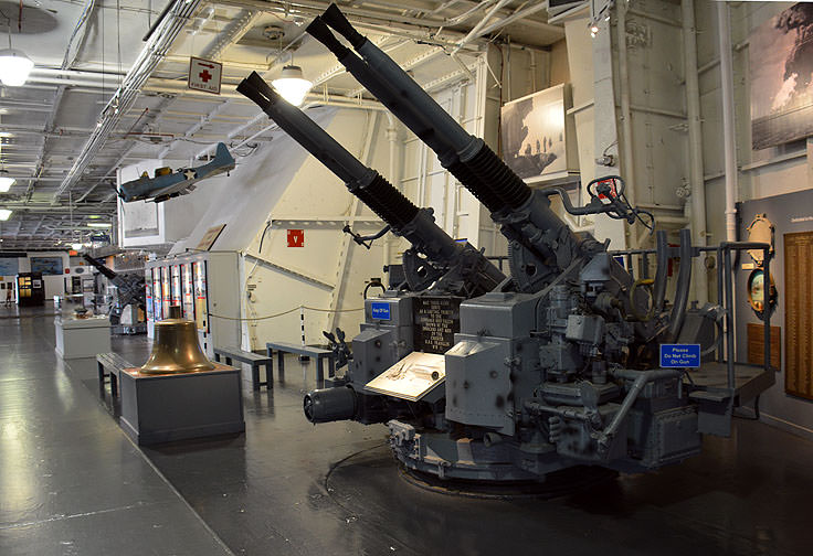 an anti-aircraft gun at Patriot's Point in Mt. Pleasant, SC