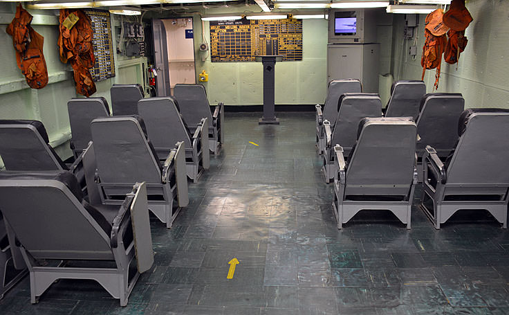 Flight brief room aboard the USS Yorktown at Patriot's Point in Mt. Pleasant, SC