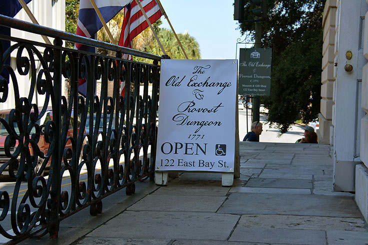 Old Exchange and Provost Dungeon sign in Charleston, SC